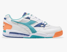 Load image into Gallery viewer, DIADORA WHITE/BALTIC,TANGERINE SNEAKERS