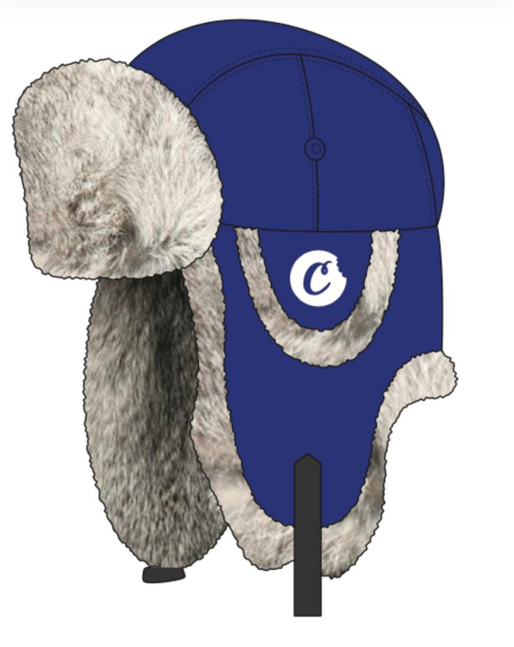 Taslan Nylon Aviator Hat W/faux fur