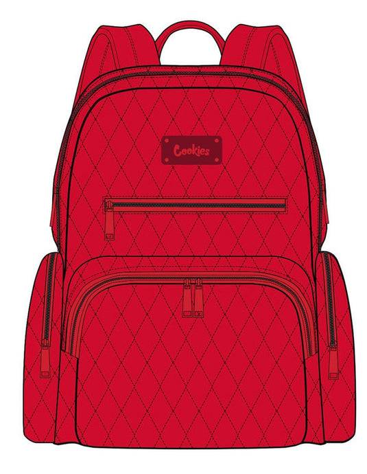 Cookies red V4 smell proof quilted nylon tonal backpack