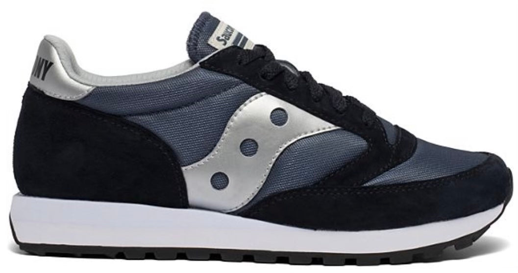 Saucony Jazz navy and silver sneakers